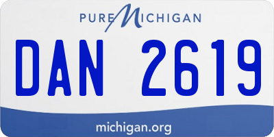 MI license plate DAN2619