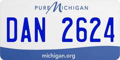 MI license plate DAN2624