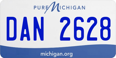 MI license plate DAN2628
