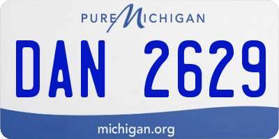 MI license plate DAN2629