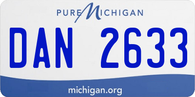 MI license plate DAN2633