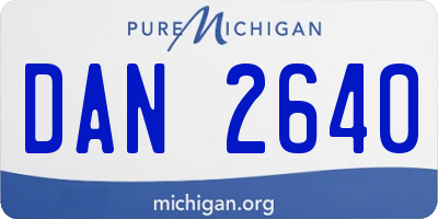 MI license plate DAN2640