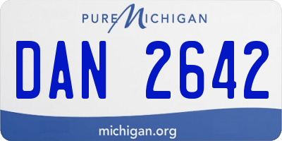 MI license plate DAN2642