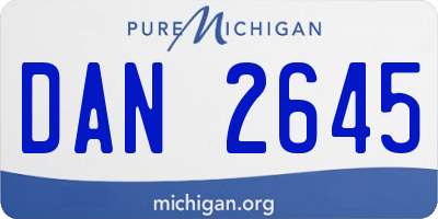 MI license plate DAN2645
