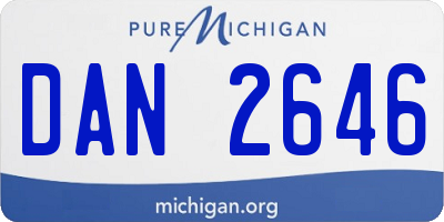 MI license plate DAN2646