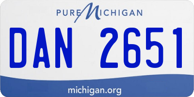 MI license plate DAN2651