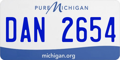 MI license plate DAN2654