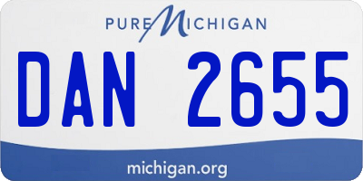 MI license plate DAN2655