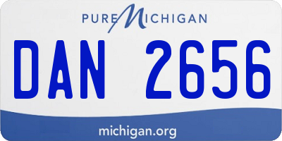 MI license plate DAN2656
