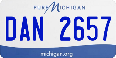 MI license plate DAN2657