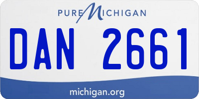 MI license plate DAN2661