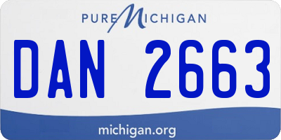 MI license plate DAN2663