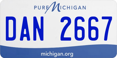 MI license plate DAN2667