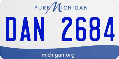 MI license plate DAN2684