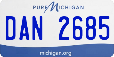 MI license plate DAN2685