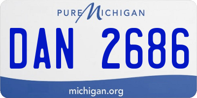 MI license plate DAN2686