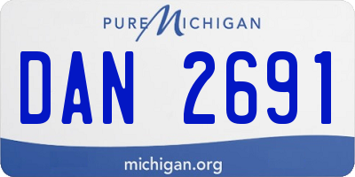 MI license plate DAN2691