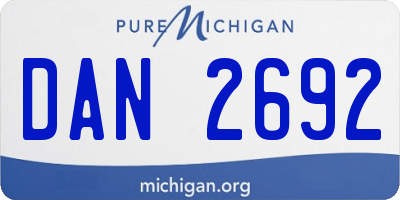 MI license plate DAN2692
