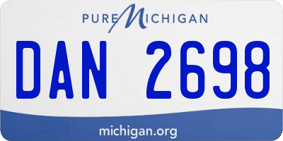 MI license plate DAN2698