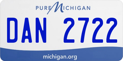 MI license plate DAN2722