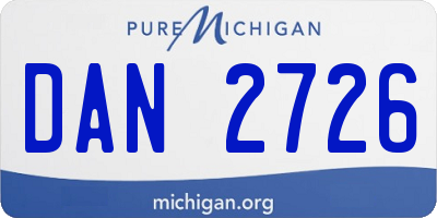 MI license plate DAN2726