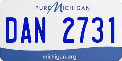 MI license plate DAN2731