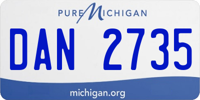 MI license plate DAN2735