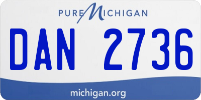 MI license plate DAN2736