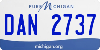 MI license plate DAN2737