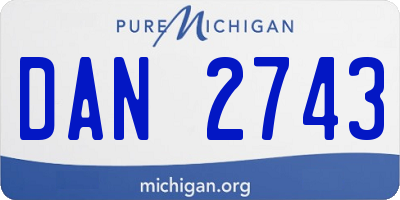 MI license plate DAN2743