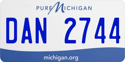 MI license plate DAN2744