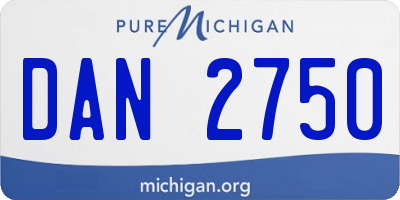 MI license plate DAN2750