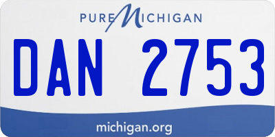 MI license plate DAN2753