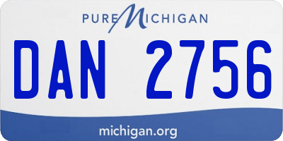 MI license plate DAN2756