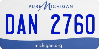 MI license plate DAN2760