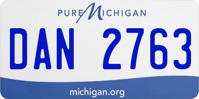 MI license plate DAN2763