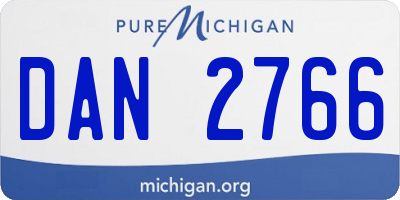 MI license plate DAN2766