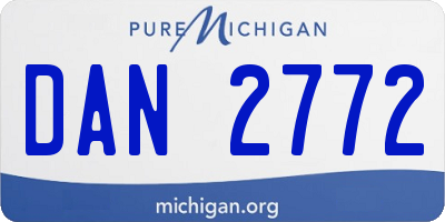 MI license plate DAN2772