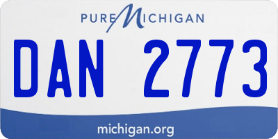 MI license plate DAN2773