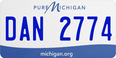 MI license plate DAN2774
