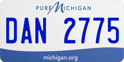 MI license plate DAN2775