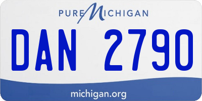 MI license plate DAN2790