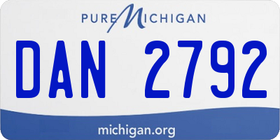 MI license plate DAN2792