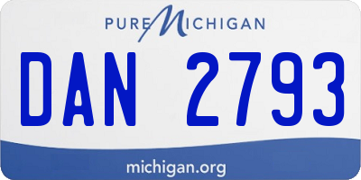 MI license plate DAN2793