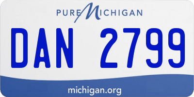 MI license plate DAN2799