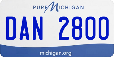 MI license plate DAN2800