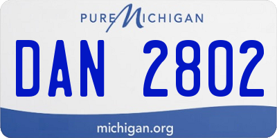 MI license plate DAN2802