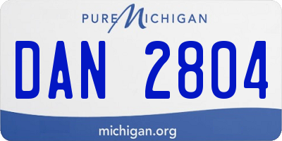 MI license plate DAN2804