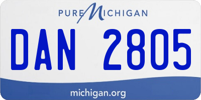 MI license plate DAN2805