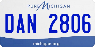 MI license plate DAN2806